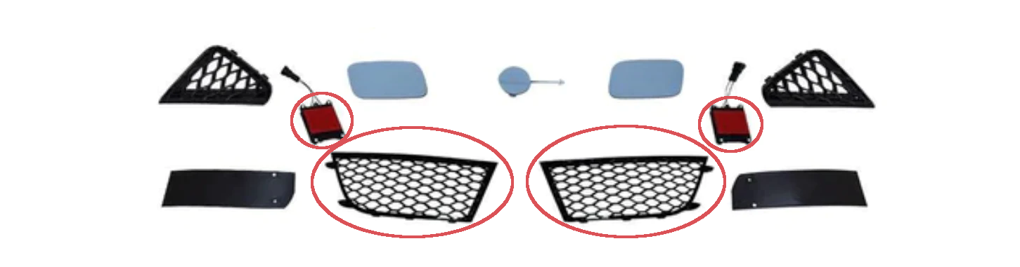 Bumper Accessories for CAP B8.5 RS4 Bumper - V1 Both Sides - Large Fog Grilles None Yes Fog Light Resistors