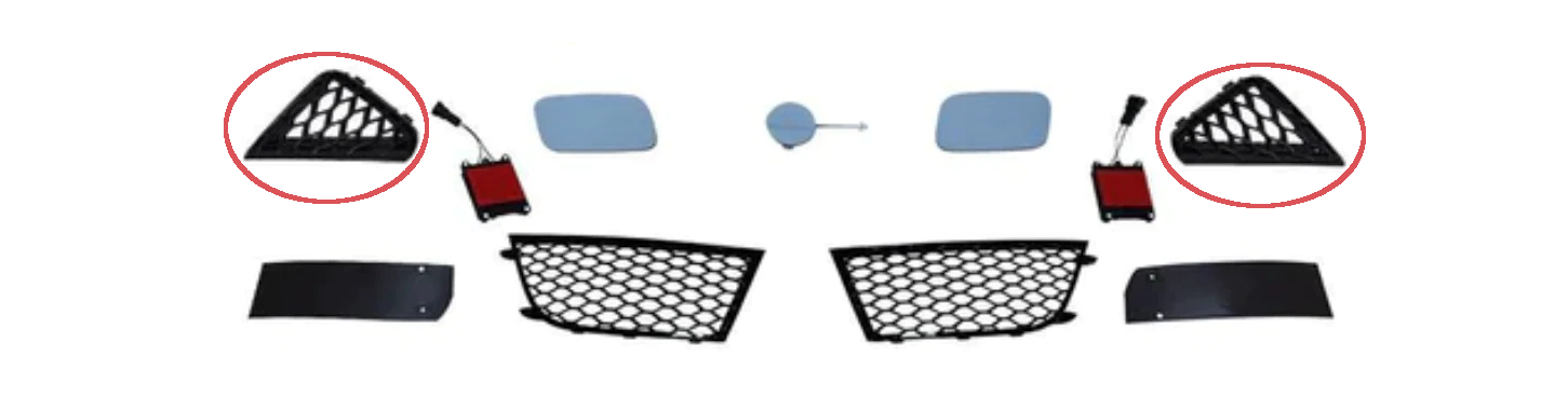 Bumper Accessories for CAP B8.5 RS4 Bumper - V1 None Both Sides - Small Fog Grilles No Fog Light Resistors