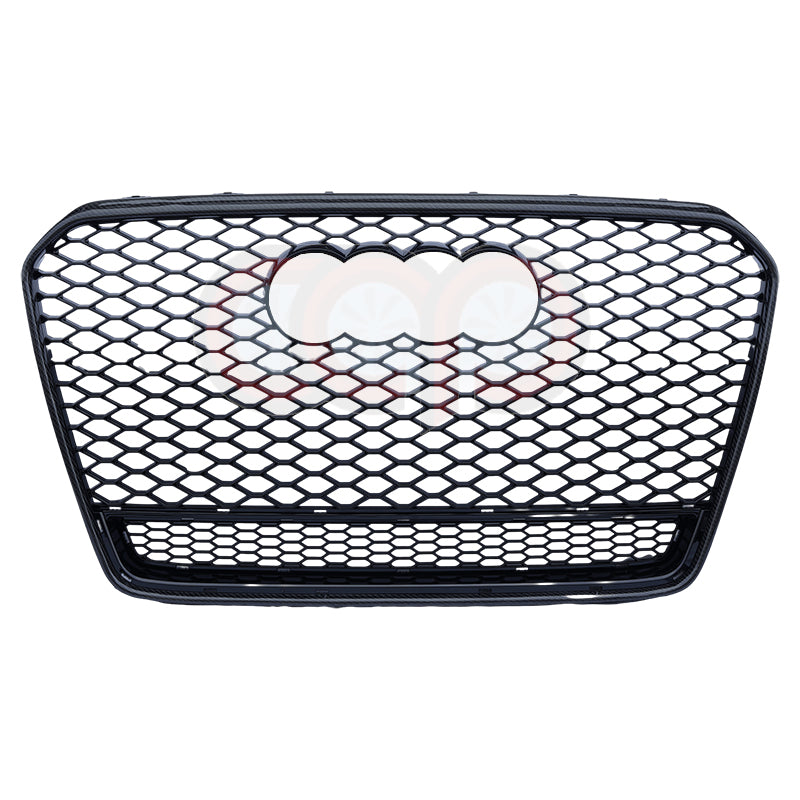 2013-2017 Audi RS5 Honeycomb Grille | B8.5 Audi A5/S5/RS5 | Real Carbon Fiber Quattro - Real Carbon Fiber Frame Black Mesh Real Carbon Fiber Lower Frame