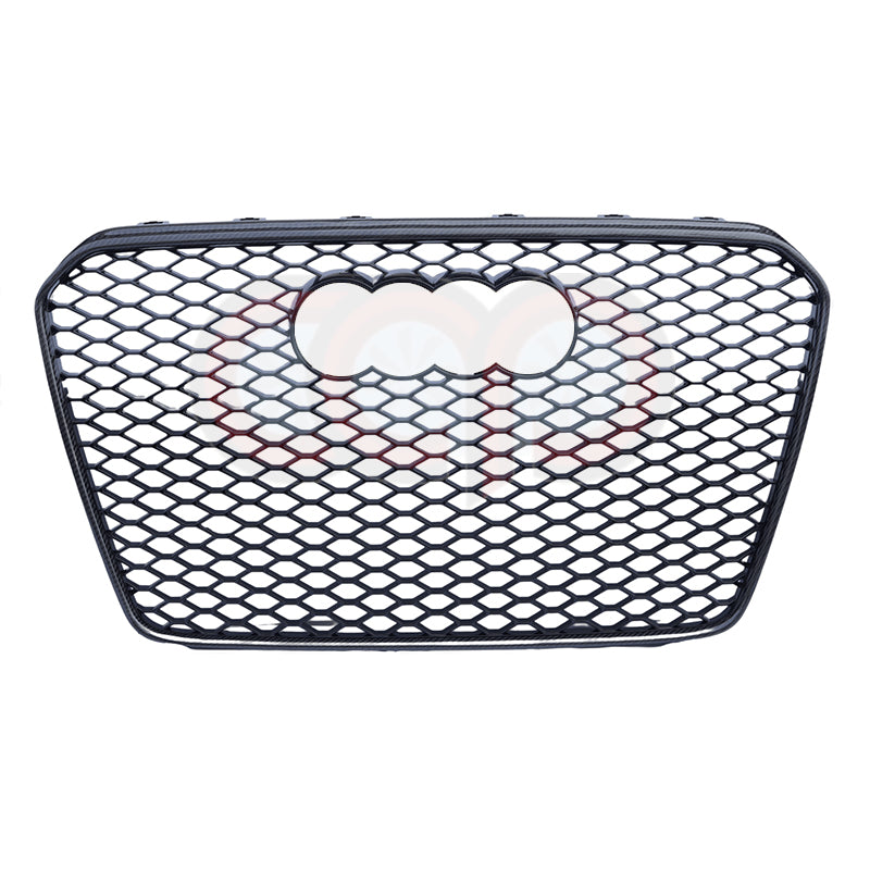 2013-2017 Audi RS5 Honeycomb Grille | B8.5 Audi A5/S5/RS5 | Real Carbon Fiber Plain - Real Carbon Frame Black Mesh