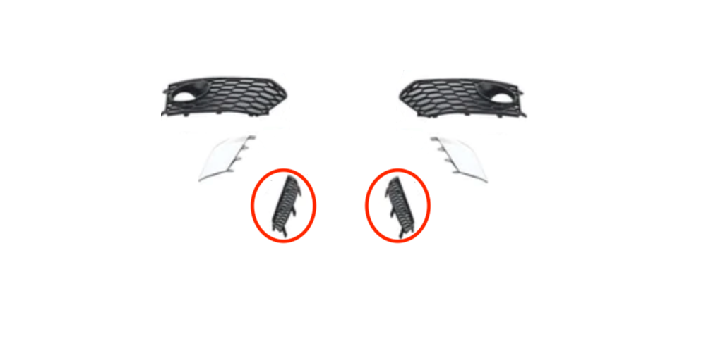 Bumper Accessories for CAP C7.5 RS6 Bumper None Both Sides - Small Fog Grilles None