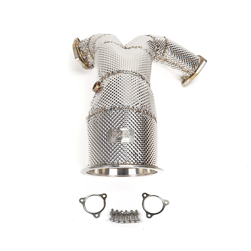 CAP 3.0T Catless Downpipe for 2018-2024 B9/B9.5 Audi S4/S5 Heat Shield Yes Gaskets & Bolts Catless