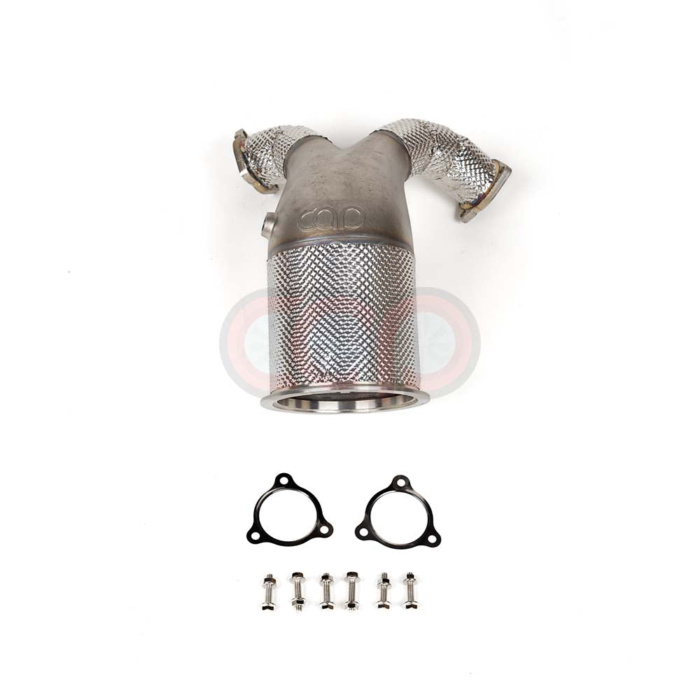 CAP Audi 3.0T Cast V3 Catless Downpipe - B9/B9.5 2018-2025 Audi S4/S5 V3 Heat Shield Yes Gaskets & Bolts Catless