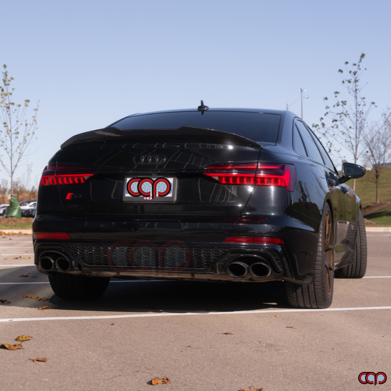 2019-2024 C8 Audi A6 S-Line/S6 - CAP Gloss Black RS6 Style Rear Diffuser with RS Exhaust Tips