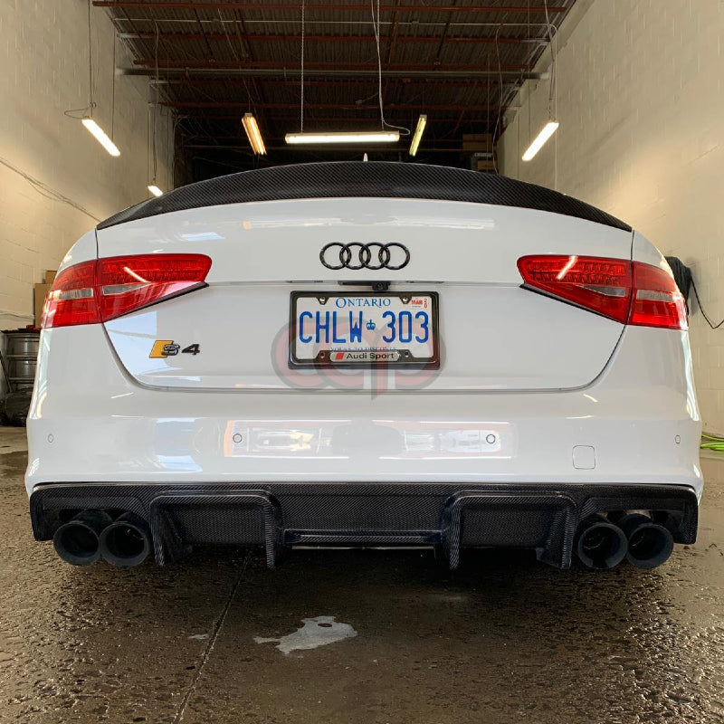 2013-2016 B8.5 Audi A4/S4 - CAP Carbon Fiber Rear Diffuser Without LED Brake Light - V1
