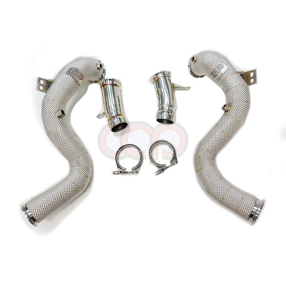 2017-2021 Mercedes Benz W222 S63 AMG Downpipes | M177 4.0T Downpipes OEM Style Heatshield