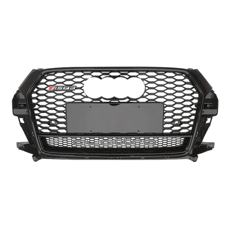 2016-2018 Audi RSQ3 Honeycomb Grille Quattro | 8U.5 Audi Q3 Black Frame Black Mesh Black Lower Frame