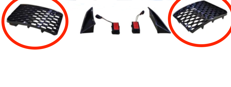 Bumper Accessories for CAP 2014-2016 8V RS3 Bumper Both Sides - Large Fog Grilles None No Fog Light Resistors