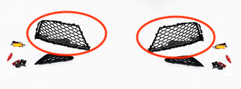 Bumper Accessories for CAP B8 RS4 Bumper - V1 Both Sides - Large Fog Grilles None No Fog Light Resistors