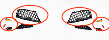 Bumper Accessories for CAP B8 RS4 Bumper - V1 Both Sides - Large Fog Grilles None Yes Fog Light Resistors