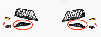 Bumper Accessories for CAP B8 RS4 Bumper - V1 None Both Sides - Small Fog Grilles No Fog Light Resistors