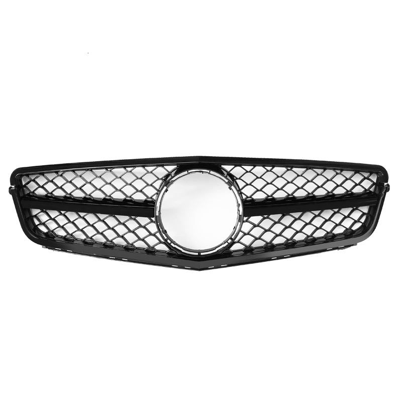 2008-2014 Mercedes-Benz C-Class AMG Style Front Grille | W204 Gloss Black Frame Gloss Black Middle Gloss Black Net