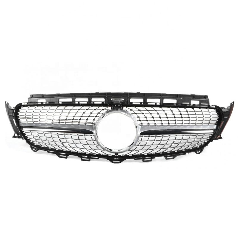 2017-2020 Mercedes-Benz E-Class Diamond Style Front Grille | W213 Chrome Silver Middle
