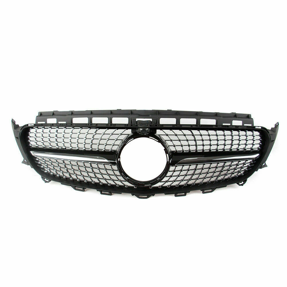 2017-2020 Mercedes-Benz E-Class Diamond Style Front Grille | W213 Gloss Black Chrome Middle