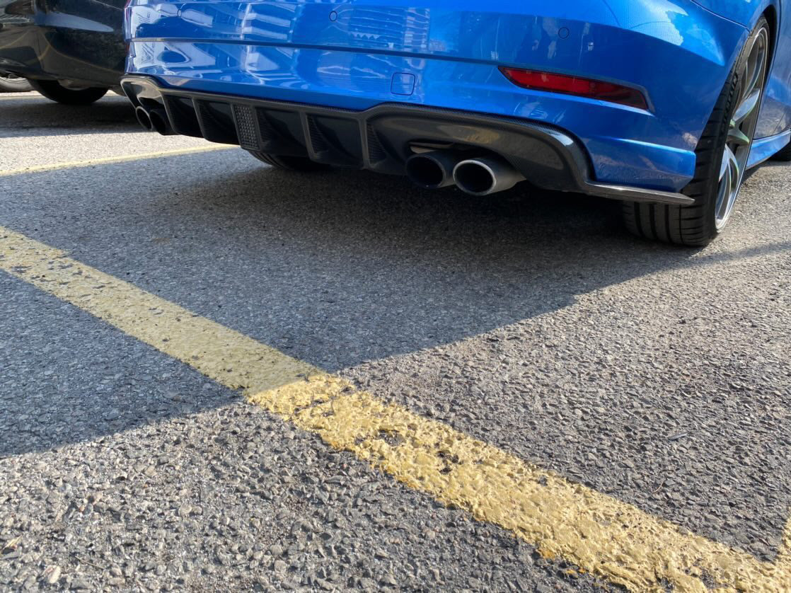 2017-2020 8V.5 Audi A3/S3 - CAP Carbon Fiber Diffuser with LED Light - V2