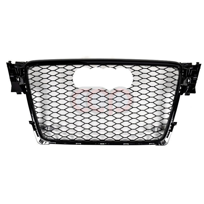 2009-2012 Audi RS4 Honeycomb Grille | B8 Audi A4/S4 Black Frame Black Mesh