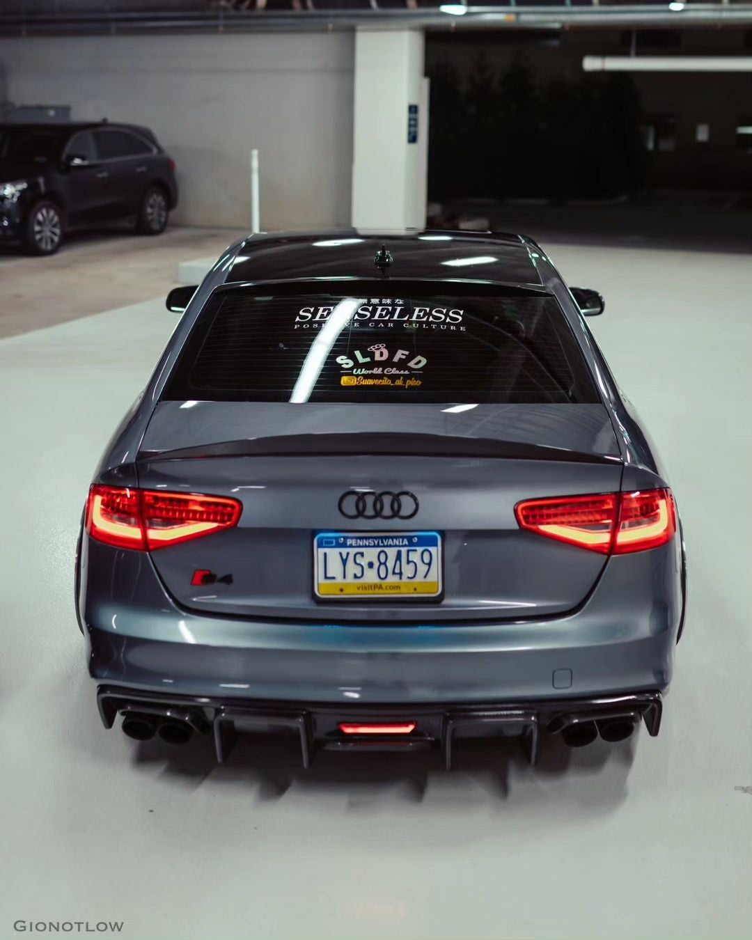 2013-2016 B8.5 Audi A4/S4 - CAP Carbon Fiber Rear Diffuser With LED Brake Light - V1