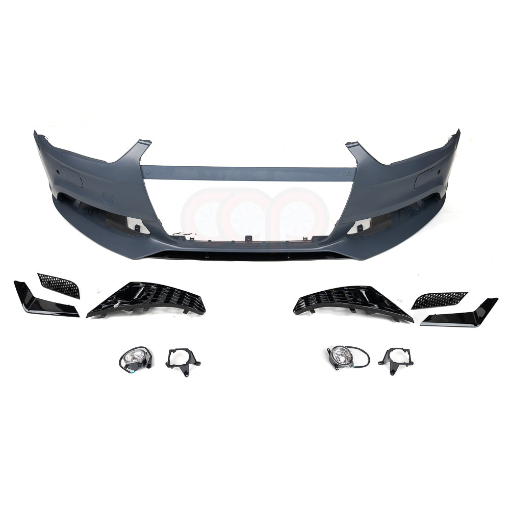 2013-2016 B8.5 Audi A4/S4 CAP Front Bumper | RS4 Bumper with Fog Lights - V3