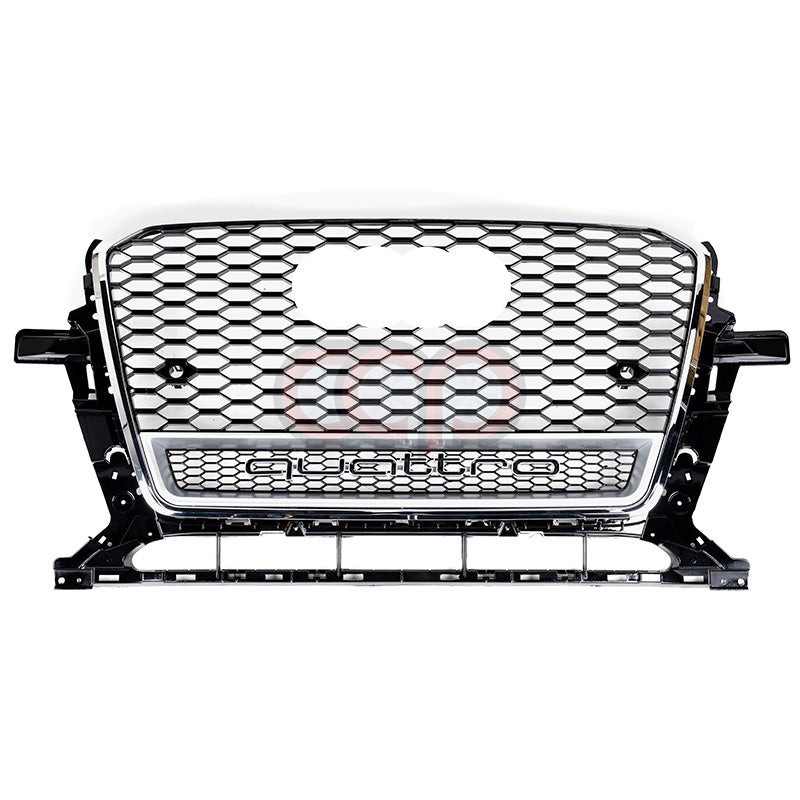 2013-2017 Audi RSQ5 Honeycomb Grille Quattro | B8.5 Audi Q5/SQ5 Chrome Frame Black Mesh Silver Lower Frame