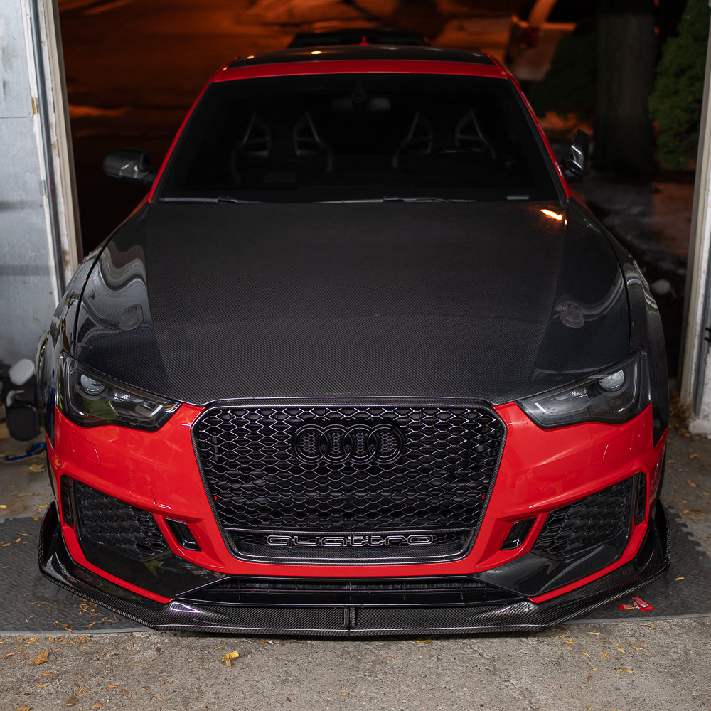 2013-2017 B8.5 A5/S5 - Dry Carbon Front Lip for CAP B8.5 RS5 Bumper V2 - B9 Style
