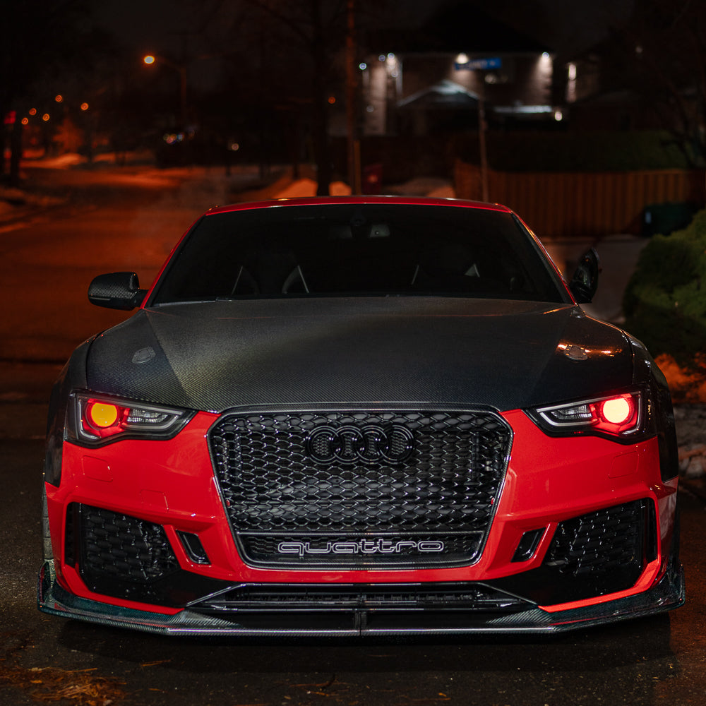2013-2017 B8.5 A5/S5 - Dry Carbon Front Lip for CAP B8.5 RS5 Bumper V2 - B9 Style