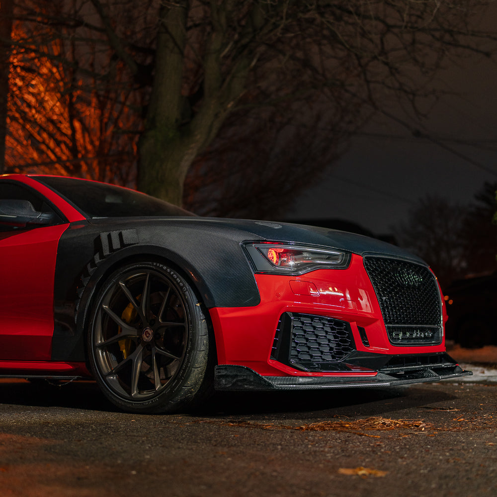 2013-2017 B8.5 A5/S5 - Dry Carbon Front Lip for CAP B8.5 RS5 Bumper V2 - B9 Style