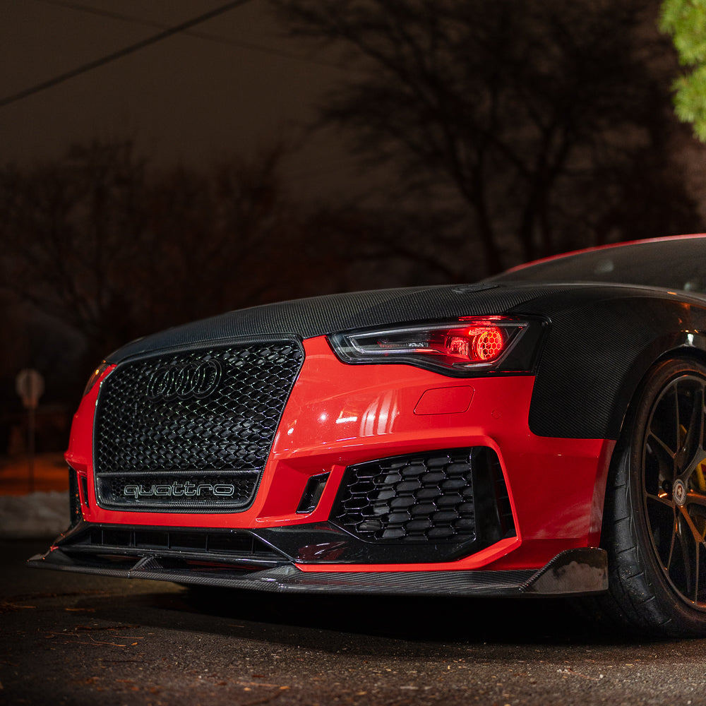 2013-2017 B8.5 A5/S5 - Dry Carbon Front Lip for CAP B8.5 RS5 Bumper V2 - B9 Style
