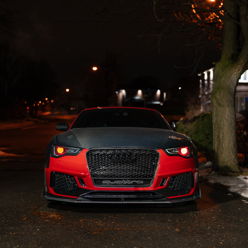 2013-2017 B8.5 A5/S5 - Dry Carbon Front Lip for CAP B8.5 RS5 Bumper V2 - B9 Style