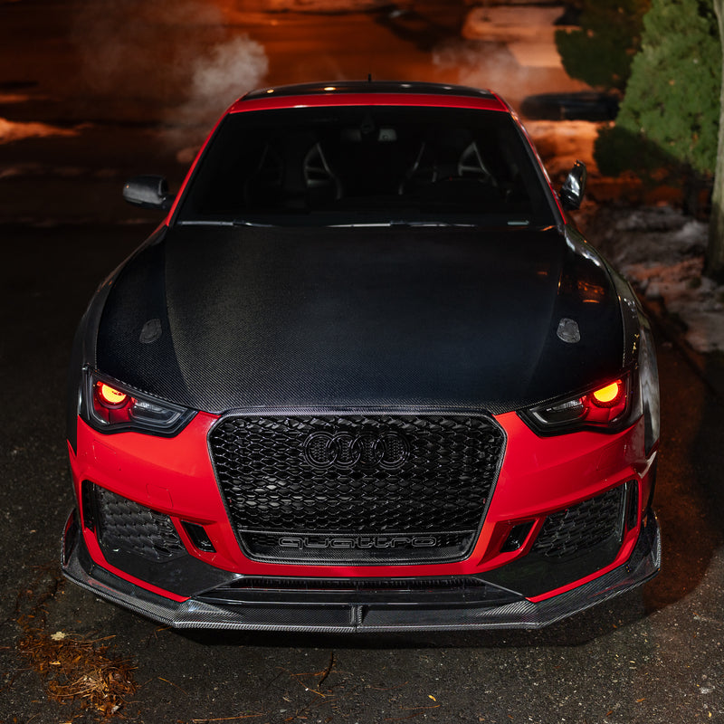 2013-2017 B8.5 A5/S5 - Dry Carbon Front Lip for CAP B8.5 RS5 Bumper V2 - B9 Style