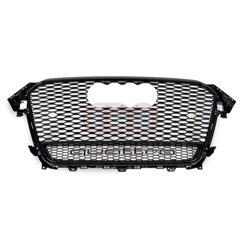 2013-2016 Audi RS4 Honeycomb Grille Quattro | B8.5 Audi A4/S4 Black Frame Black Mesh Black Lower Frame