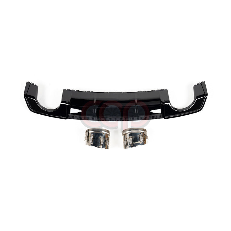 2014-2016 8V Audi A3 Non S-Line - CAP Gloss Black RS Style Rear Diffuser with Exhaust Tips