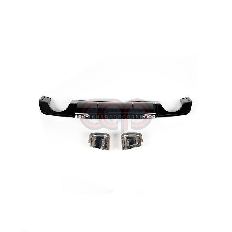 2014-2016 8V Audi A3 Non S-Line - CAP Gloss Black RS Style Rear Diffuser with Exhaust Tips
