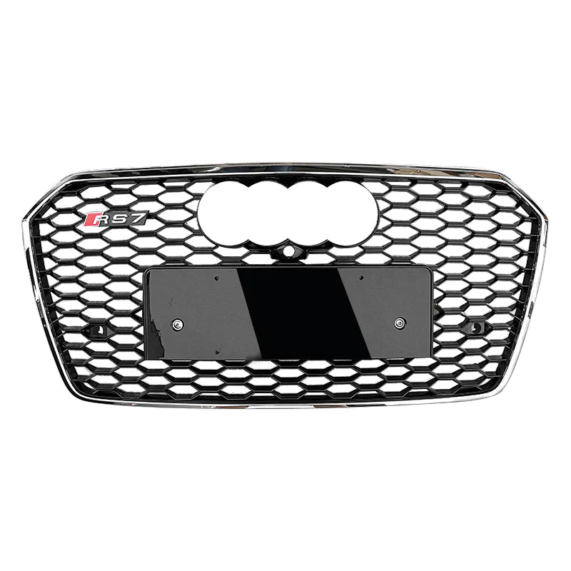 2016-2018 Audi RS7 Honeycomb Grille | C7.5 Audi A7/S7 Chrome Frame Black Mesh