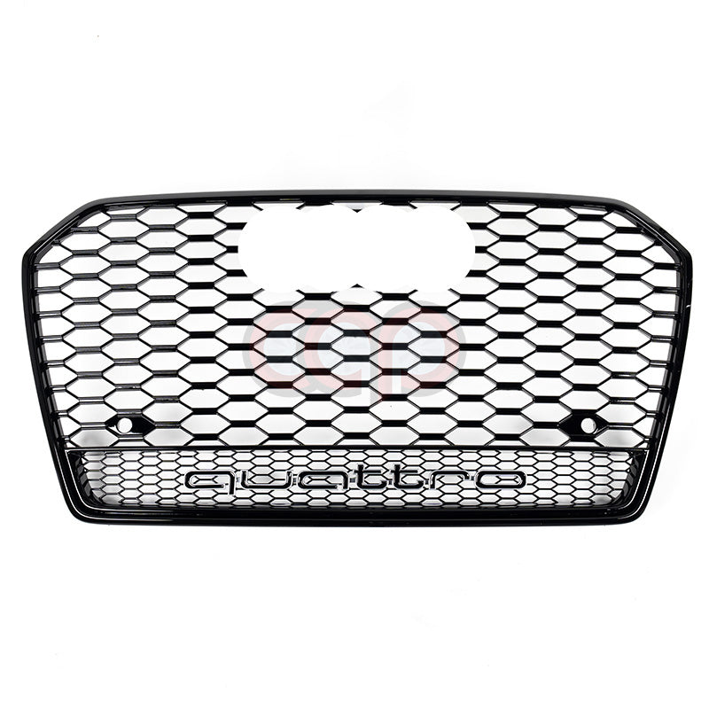 2016-2018 Audi RS6 Honeycomb Grille Quattro | C7.5 Audi A6/S6 Black Frame Black Mesh Black Lower Frame