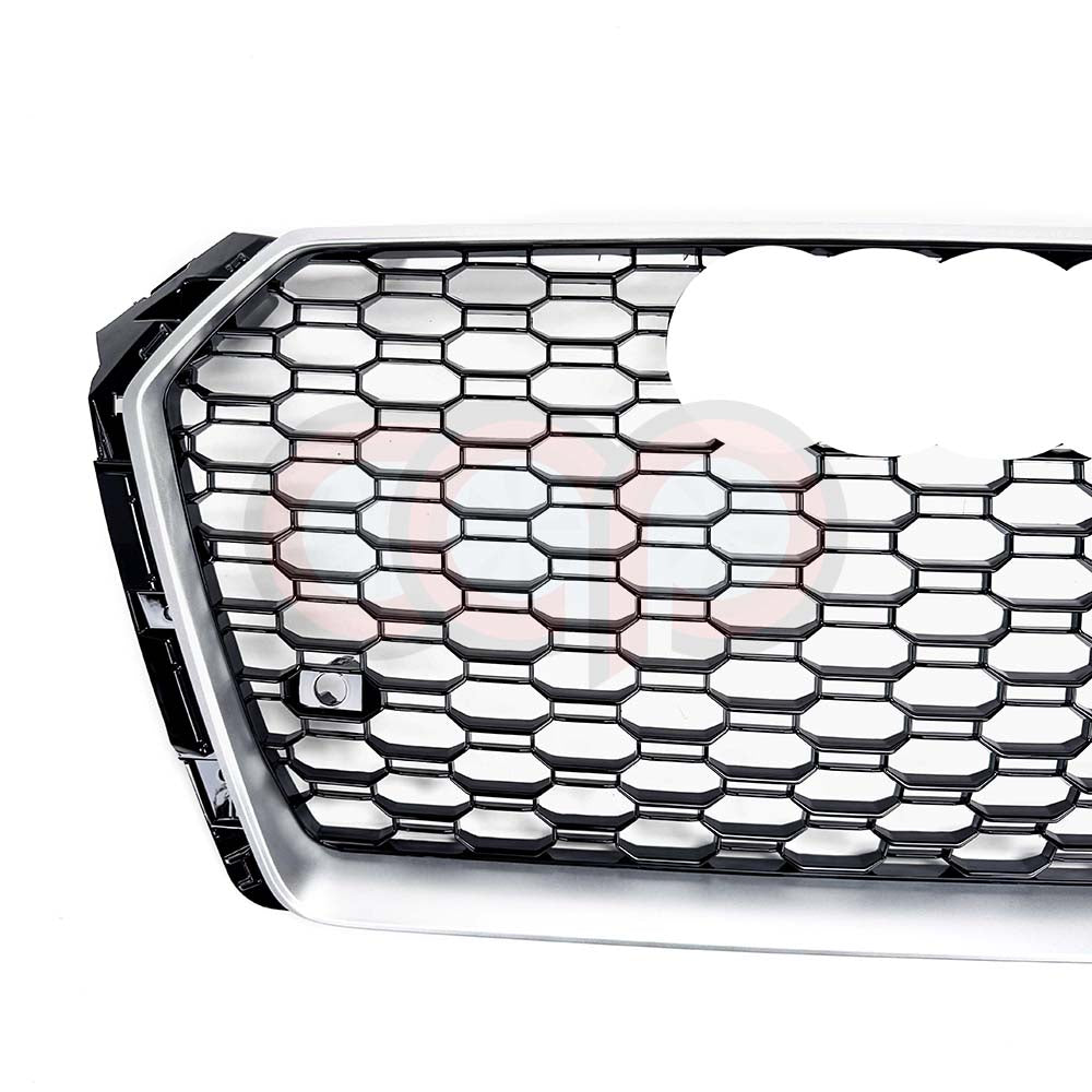 2017-2019 Audi RS4 Honeycomb Grille | B9 Audi A4/S4 Silver Frame / Black Honey Comb Mesh