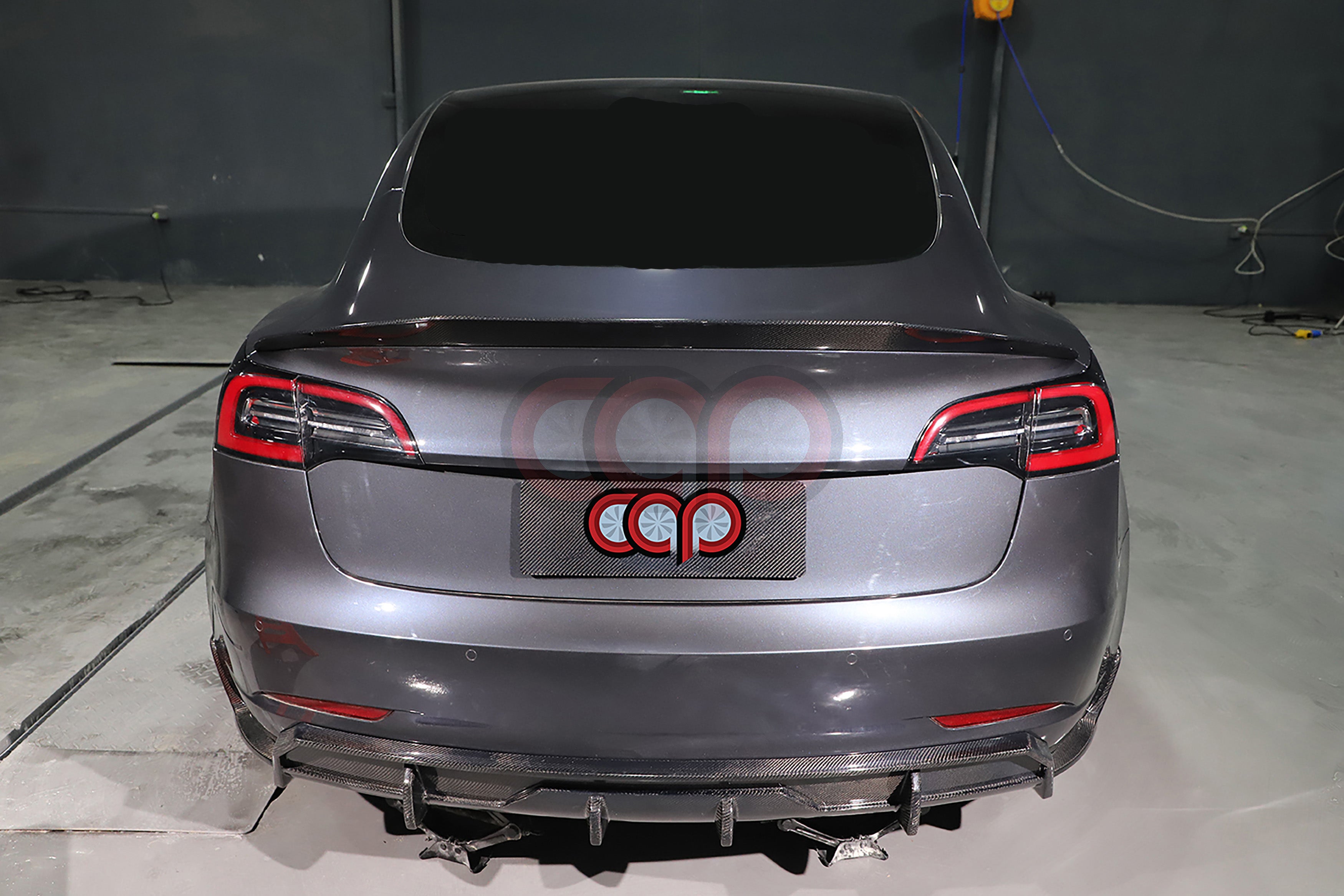 2017-2023 Tesla Model 3 - Carbon Fiber Diffuser V2