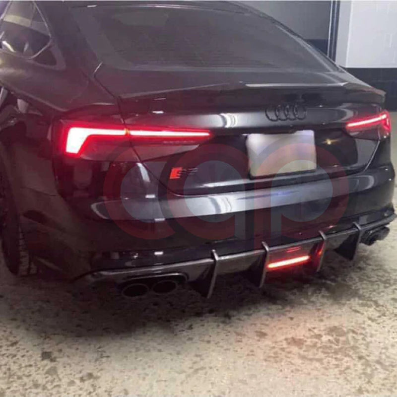 2018-2019 B9 Audi A5/S5 - CAP Carbon Fiber Diffuser with LED - V1