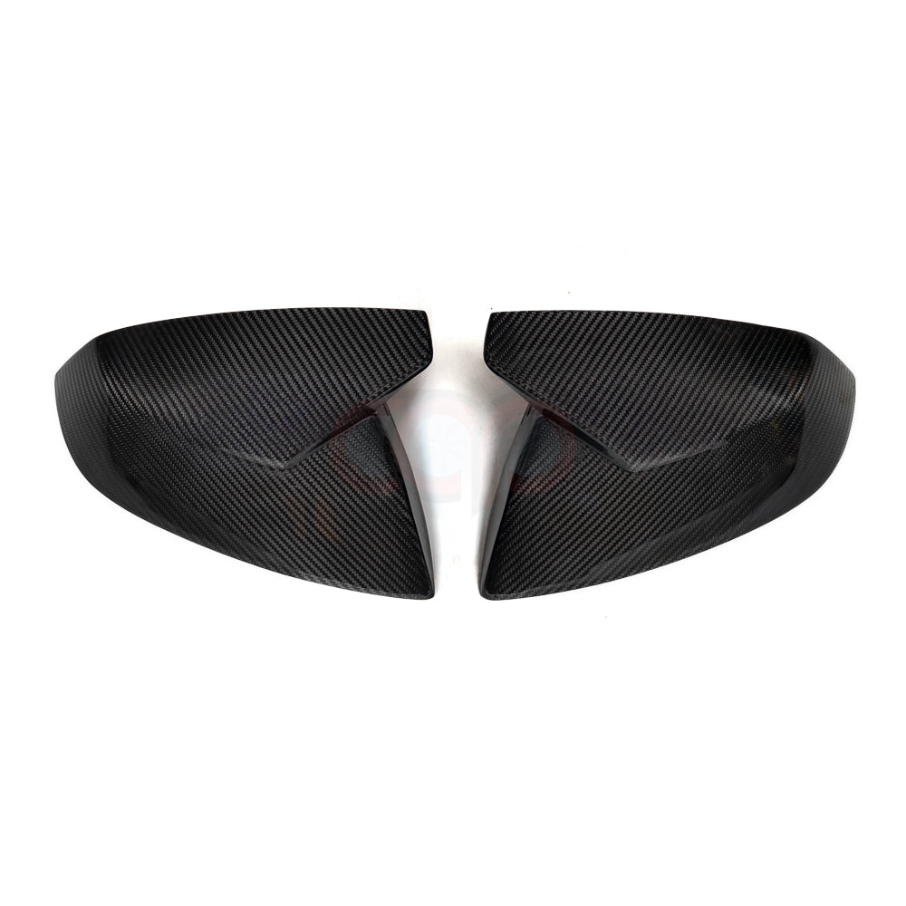 2018-2025 B9 & B9.5 AUDI Q5/SQ5/Q7/SQ7 | CAP Dry Carbon Fiber Stick On Mirror Covers (Pair) - V2 With Side Assist