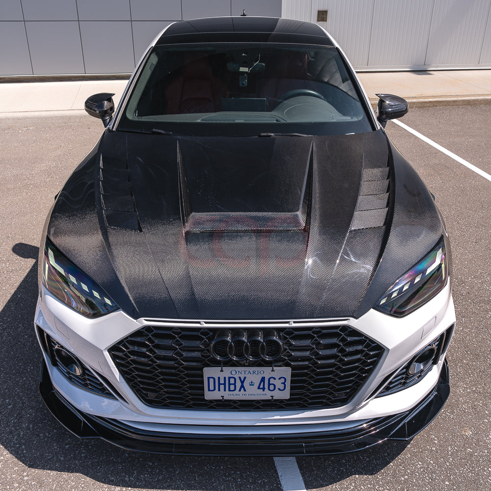 2018-2019 B9 Audi A5/S5 CAP B9.5 Style RS5 Front Bumper V3 | Gloss Black Front Lip