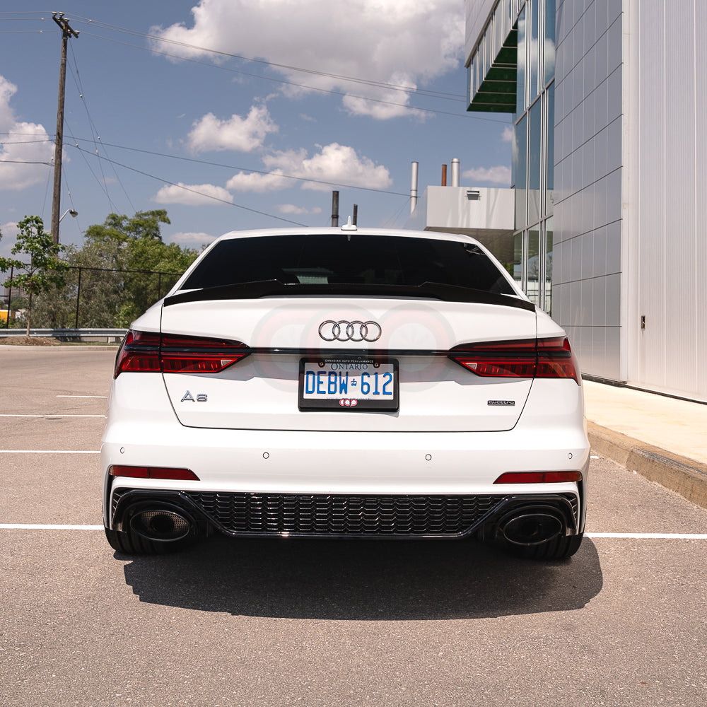 2019-2024 C8 Audi A6 S-Line/S6 - CAP Gloss Black RS6 Style Rear Diffuser with RS Exhaust Tips
