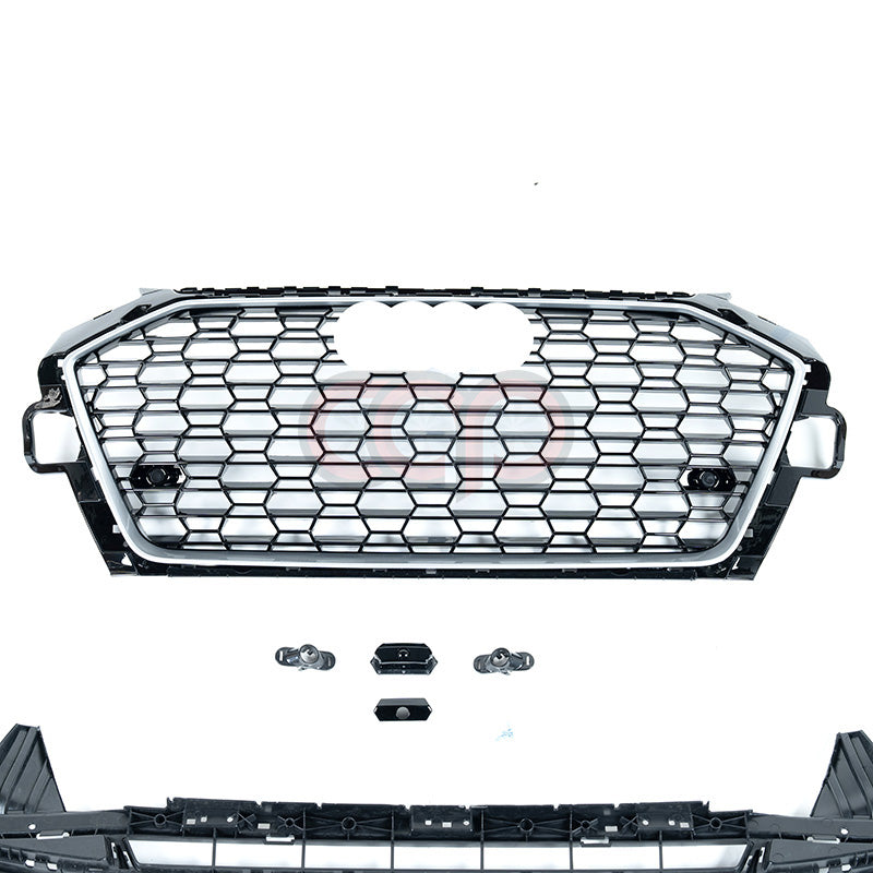 2020-2025 Audi RS4 Honeycomb Silver Frame Grille | B9.5 Audi A4/S4 V2