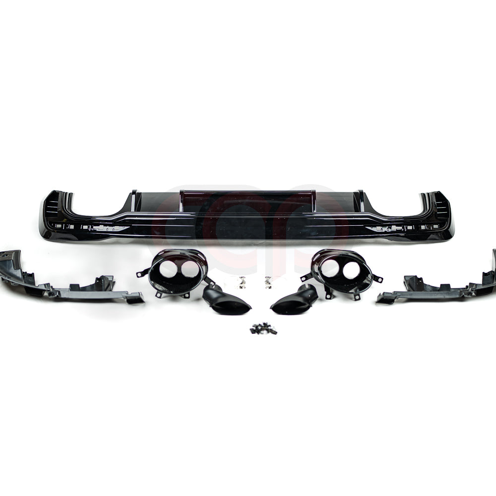 2020-2025 B9.5 Audi S4 - CAP Gloss Black RS Style Rear Diffuser with Exhaust Tips