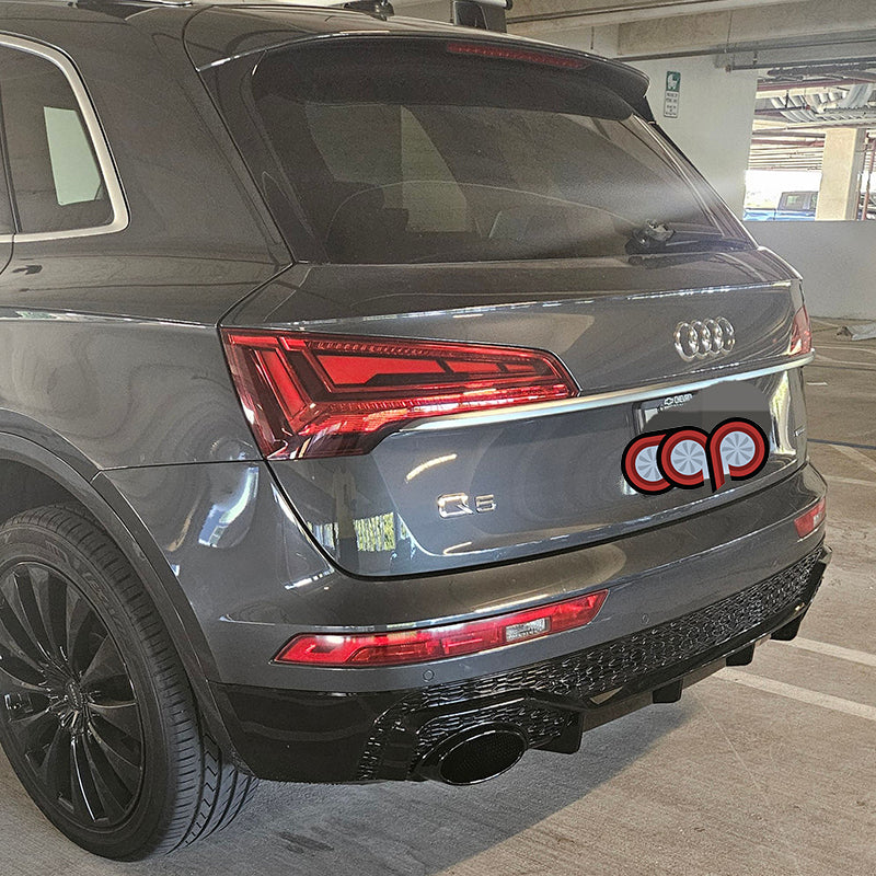 2021-2024 B9.5/FY.5 Audi Q5/SQ5 SUV - CAP Gloss Black RSQ8 Style Rear Diffuser with RS Exhaust Tips
