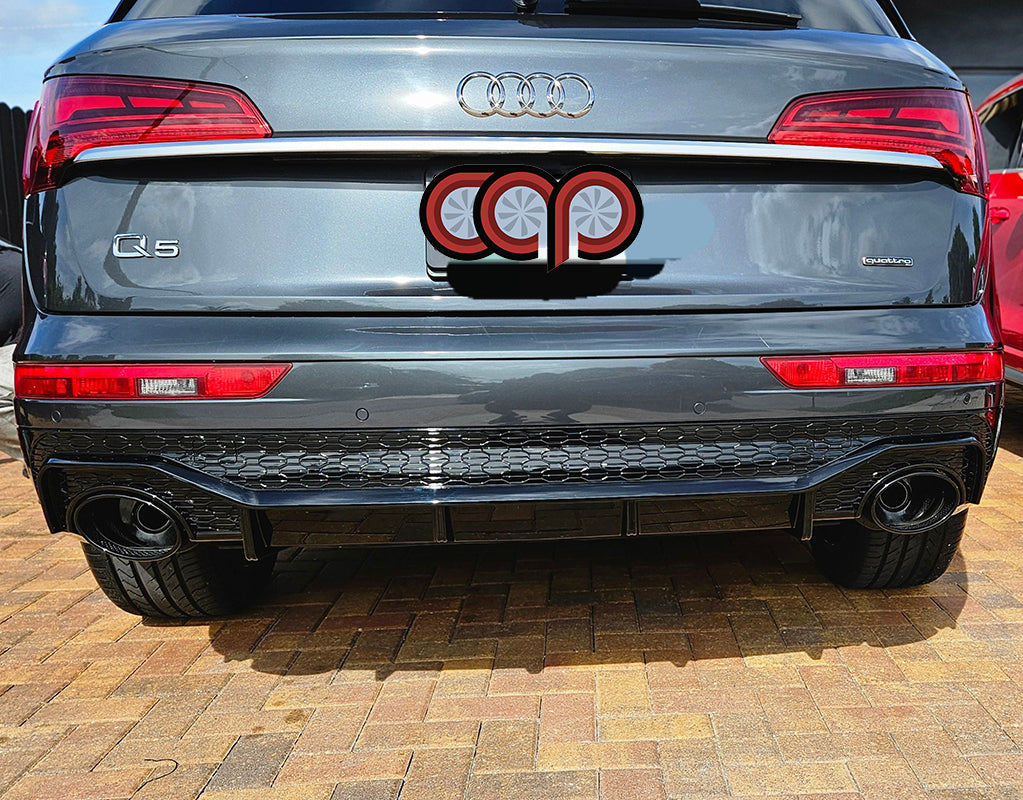 2021-2024 B9.5/FY.5 Audi Q5/SQ5 SUV - CAP Gloss Black RSQ8 Style Rear Diffuser with RS Exhaust Tips