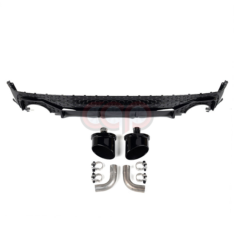 2021-2024 B9.5/FY.5 Audi Q5/SQ5 SUV - CAP Gloss Black RSQ8 Style Rear Diffuser with RS Exhaust Tips 2021-2024 B9.5 FY.5 Audi Q5 SQ5 SUV