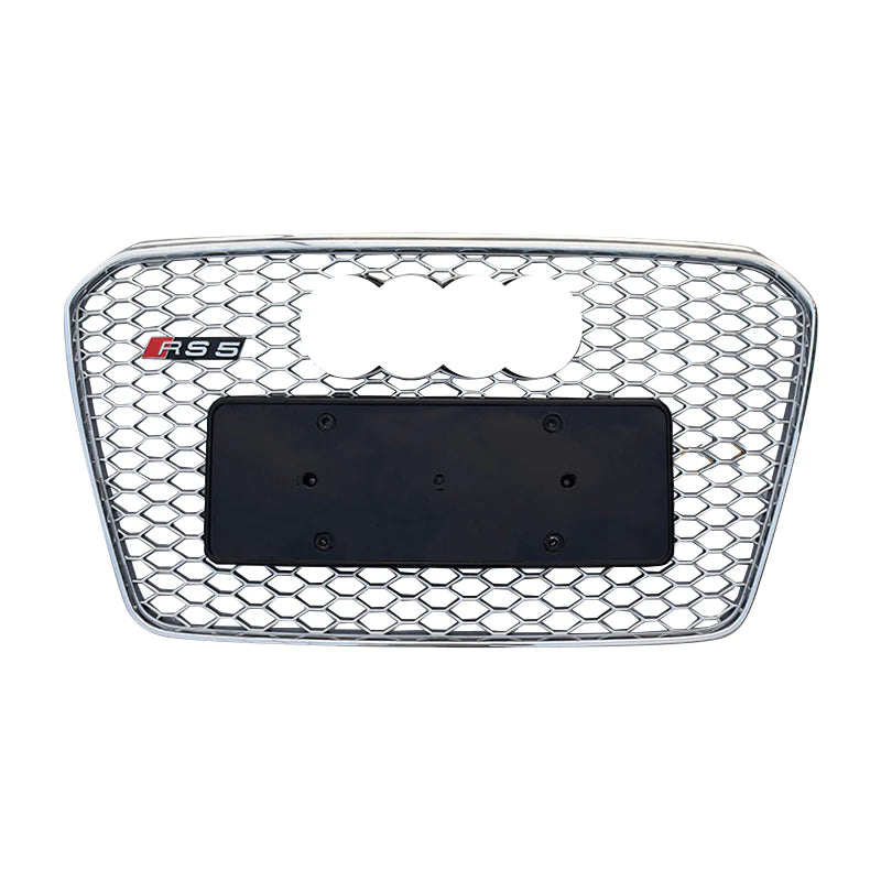 2013,2014,2015,2016,2017 Audi RS5 Honeycomb Grille |Silver frame silver grille