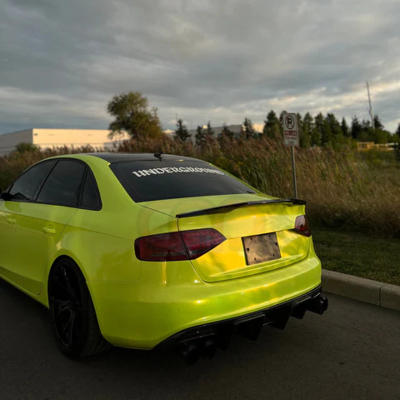 Spoiler posteriore a coda d'anatra in carbonio preimpregnato stile PSM per Audi S4 B8 Berlina 2013-2016
