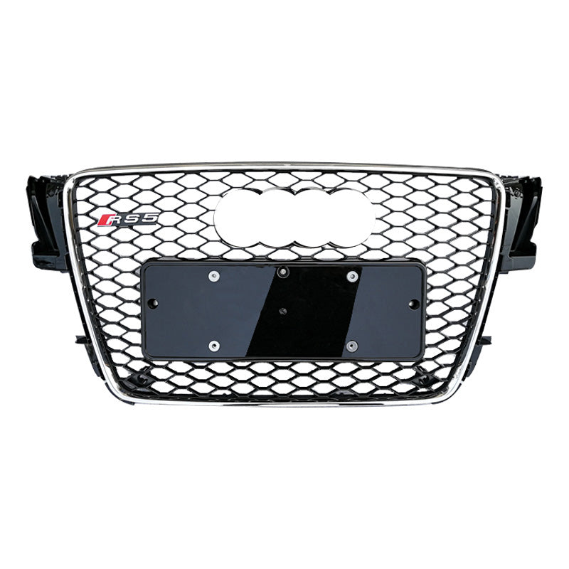 2008-2012 Audi RS5 Honeycomb Grille | B8 Audi A5/S5 Chrome Frame Black Honeycomb Mesh