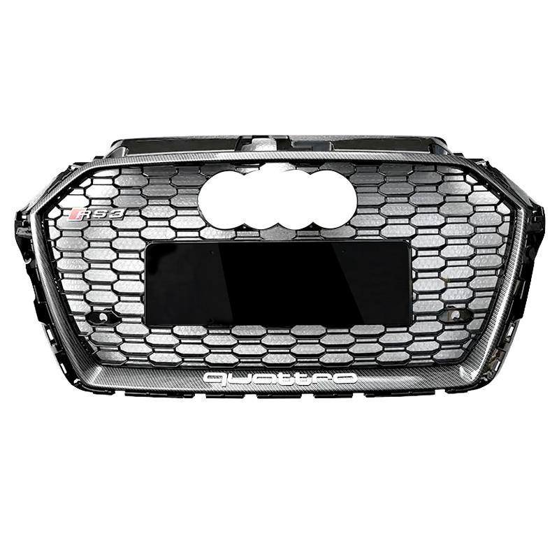 2017-2020 Audi RS3 Honeycomb Grille | 8V.5 Audi A3/S3 Carbon Frame Black Mesh