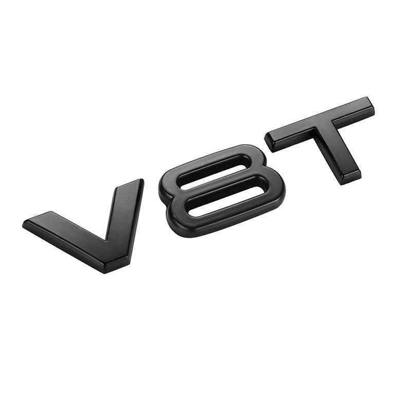 Gloss Black V8T Fender Side Badges | Audi S6/RS6, S7/RS7, A8 4.0T  - Set of 2 (Pair) - Canadian Auto Performance